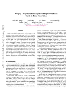 Bridging Unsupervised and Supervised Depth from Focus via All-in-Focus
  Supervision