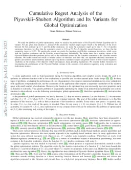 Cumulative Regret Analysis of the Piyavskii--Shubert Algorithm and Its
  Variants for Global Optimization