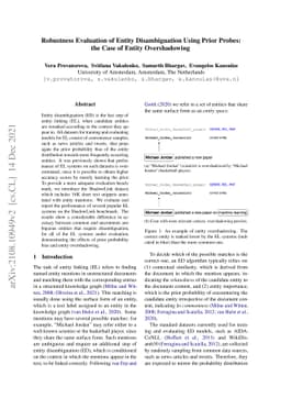 Robustness Evaluation of Entity Disambiguation Using Prior Probes:the
  Case of Entity Overshadowing