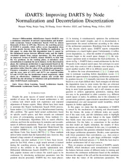 iDARTS: Improving DARTS by Node Normalization and Decorrelation
  Discretization