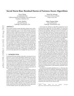 Social Norm Bias: Residual Harms of Fairness-Aware Algorithms