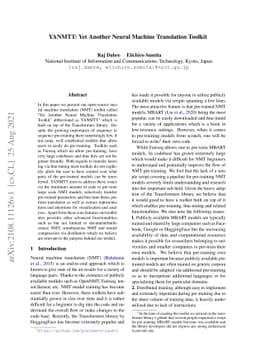 YANMTT: Yet Another Neural Machine Translation Toolkit