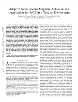 Adaptive Simultaneous Magnetic Actuation and Localization for WCE in a
  Tubular Environment