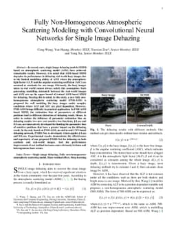 Fully Non-Homogeneous Atmospheric Scattering Modeling with Convolutional
  Neural Networks for Single Image Dehazing