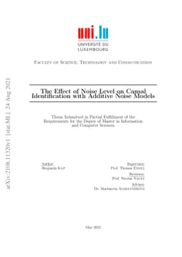 The Effect of Noise Level on Causal Identification with Additive Noise
  Models