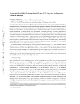 Design and Scaffolded Training of an Efficient DNN Operator for Computer
  Vision on the Edge