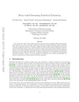 Heavy-tailed Streaming Statistical Estimation