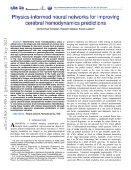 Physics-informed neural networks for improving cerebral hemodynamics
  predictions