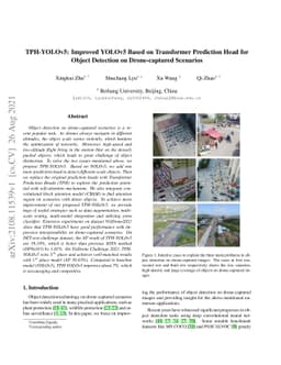 TPH-YOLOv5: Improved YOLOv5 Based on Transformer Prediction Head for
  Object Detection on Drone-captured Scenarios