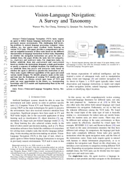 Vision-Language Navigation: A Survey and Taxonomy