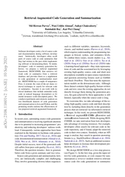 Retrieval Augmented Code Generation and Summarization