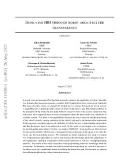 Improving HRI through robot architecture transparency