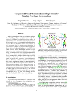 Unsupervised Dense Deformation Embedding Network for Template-Free Shape
  Correspondence