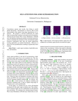 Self-Attention for Audio Super-Resolution