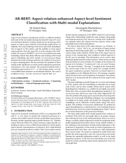 AR-BERT: Aspect-relation enhanced Aspect-level Sentiment Classification
  with Multi-modal Explanations