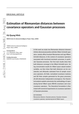 Estimation of Riemannian distances between covariance operators and
  Gaussian processes