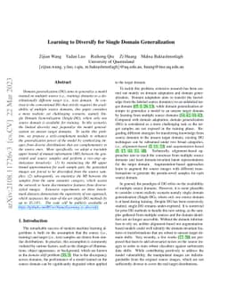 Learning to Diversify for Single Domain Generalization