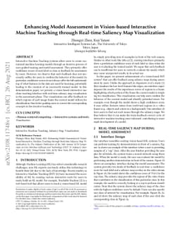 Enhancing Model Assessment in Vision-based Interactive Machine Teaching
  through Real-time Saliency Map Visualization
