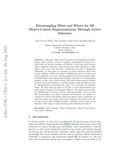 Disentangling What and Where for 3D Object-Centric Representations
  Through Active Inference