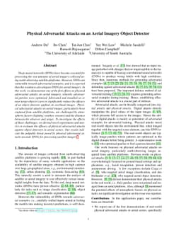 Physical Adversarial Attacks on an Aerial Imagery Object Detector