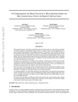 A Comparison of Deep Saliency Map Generators on Multispectral Data in
  Object Detection