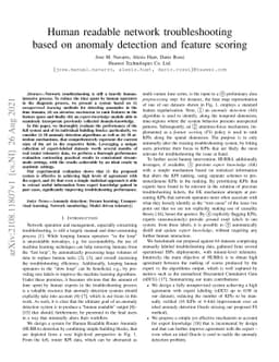 Human readable network troubleshooting based on anomaly detection and
  feature scoring
