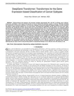DeepGene Transformer: Transformer for the gene expression-based
  classification of cancer subtypes