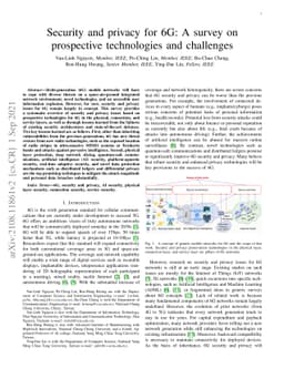 Security and privacy for 6G: A survey on prospective technologies and
  challenges