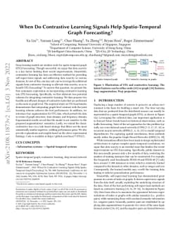 When Do Contrastive Learning Signals Help Spatio-Temporal Graph
  Forecasting?