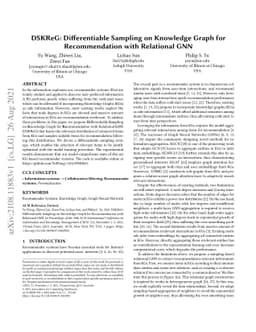 DSKReG: Differentiable Sampling on Knowledge Graph for Recommendation
  with Relational GNN