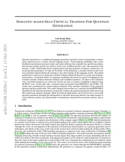 Semantic-Based Self-Critical Training For Question Generation