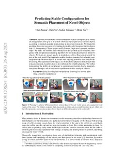 Predicting Stable Configurations for Semantic Placement of Novel Objects