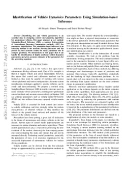 Identification of Vehicle Dynamics Parameters Using Simulation-based
  Inference