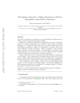 Recognition Awareness: An Application of Latent Cognizance to Open-Set
  Recognition