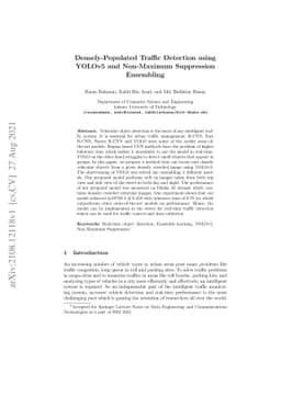 Densely-Populated Traffic Detection using YOLOv5 and Non-Maximum
  Suppression Ensembling