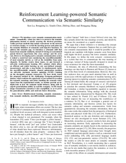 Reinforcement Learning-powered Semantic Communication via Semantic
  Similarity