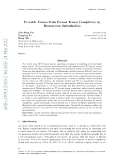 Provable Tensor-Train Format Tensor Completion by Riemannian
  Optimization