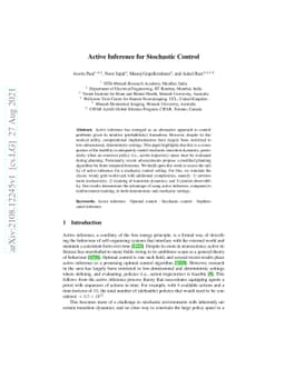 Active Inference for Stochastic Control