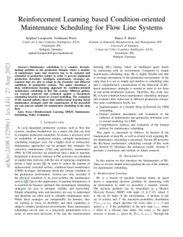 Reinforcement Learning based Condition-oriented Maintenance Scheduling
  for Flow Line Systems