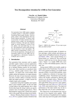 Tree Decomposition Attention for AMR-to-Text Generation