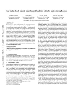 EarGate: Gait-based User Identification with In-ear Microphones