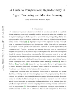 A Guide to Computational Reproducibility in Signal Processing and
  Machine Learning