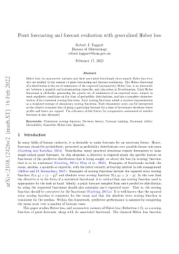 Point forecasting and forecast evaluation with generalized Huber loss