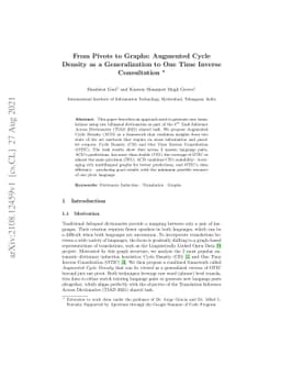 From Pivots to Graphs: Augmented CycleDensity as a Generalization to One
  Time InverseConsultation