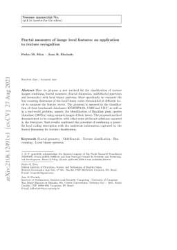 Fractal measures of image local features: an application to texture
  recognition