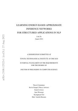 Learning Energy-Based Approximate Inference Networks for Structured
  Applications in NLP