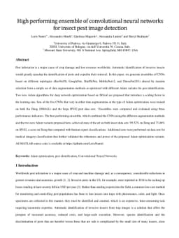 High performing ensemble of convolutional neural networks for insect
  pest image detection