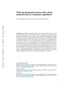 What can phylogenetic metrics tell us about useful diversity in
  evolutionary algorithms?
