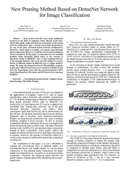 New Pruning Method Based on DenseNet Network for Image Classification