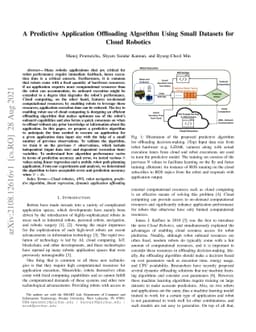 A Predictive Application Offloading Algorithm Using Small Datasets for
  Cloud Robotics